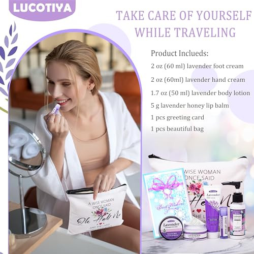 Gifts for Women Best Friends Gifts Travel Size Toiletries Kit Self Care Gifts for Sister FriendsMom TeacherGrandma Laven