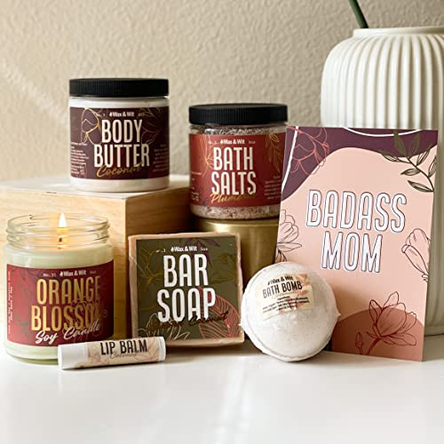 WAX WIT Gifts for Mom Luxury Spa Set for Mom Heartfelt Mothers Day Birthday Pampering Kit Handcrafted 7Piece Relaxation