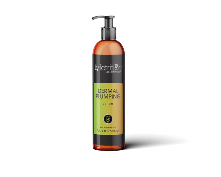 Lyfetrition Dermal Plumping Complex 12 oz large Bottle AntiAgeing Serum Enriched with Vitamin C and Hyaluronic Acid