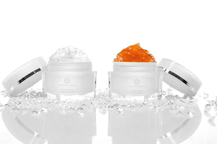 Forever Flawless Facial Peeling Gel and Moisturizing Cream TwoStep Face Treatment SPA Exfoliation at Home and Optimal Hy