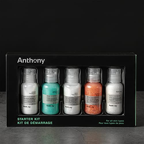 Anthony Starter Kit 5 Count Glycolic Facial Cleanser Facial Scrub All Purpose Facial Moisturizer Invigorating Rush Hair