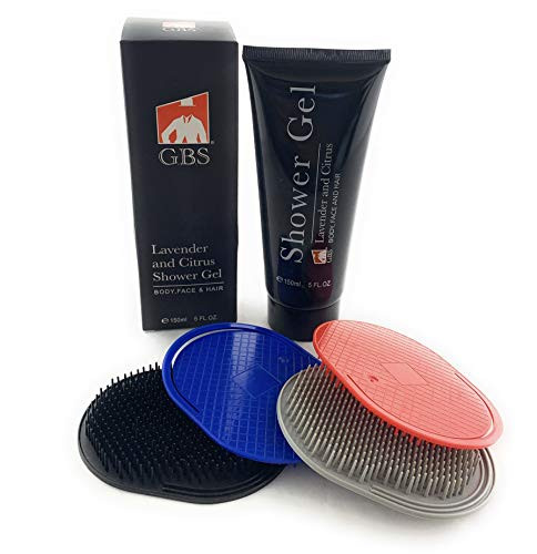 GBS Soft Scalp Pocket Shower Shampoo Hair Brush for Men and Women Feel Clean Fresh with Lavender and Citrus Shower Gel P