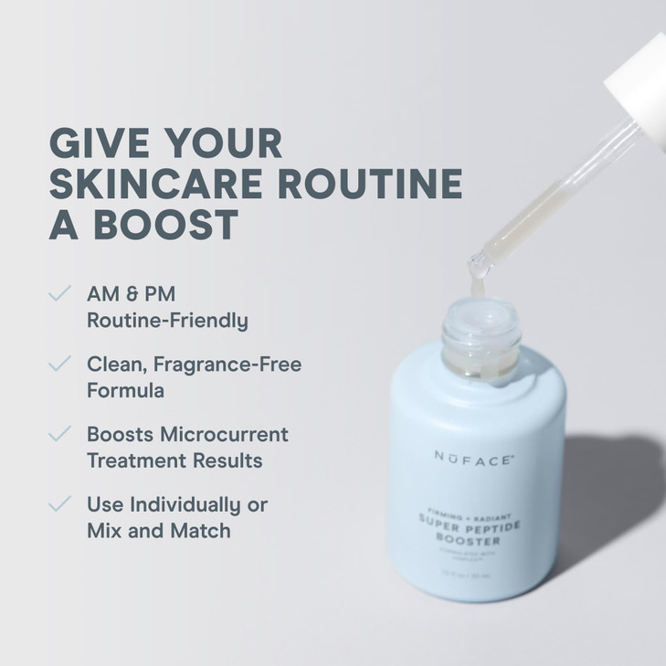 NuFACE Super Peptide Booster Face Serum Skin Firming Peptide Serum for Fine Lines and Wrinkles IonPlex Skin Care to Smoo