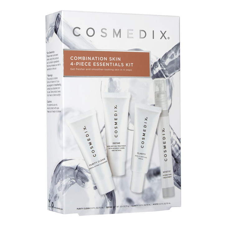 COSMEDIX Combination Skin Concern Travel Kit Decongest Balance Helps Exfoliate Hydrate Oily BlemishProne Skin Cruelty Gl