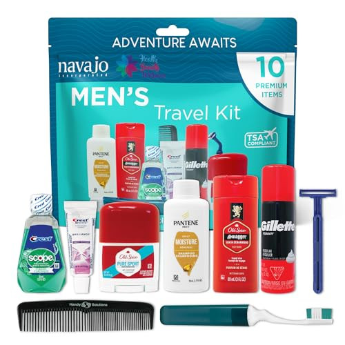 Handy Solutions 10 Piece Resealable Mens Travel Kit