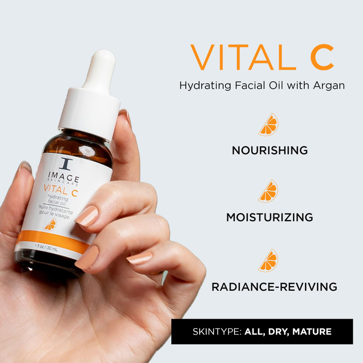 IMAGE Skincare VITAL C Hydrating Facial Oil with Argan Grape Seed and Sea Buckthorn Oils 1 fl oz