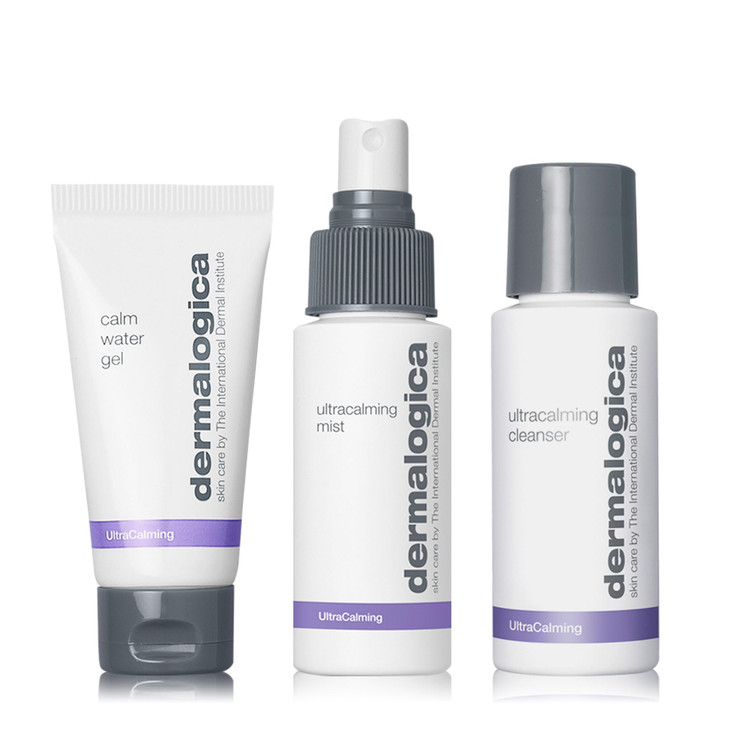 Dermalogica Sensitive Skin Rescue Kit Set Contains Face Wash Toner and Face Moisturizer Skin Care To Calm Soothe and Min