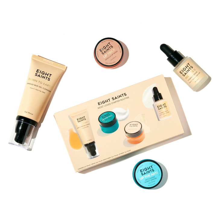 Eight Saints Skincare Most Loved Skincare Set Face Wash Vitamin C Face Serum Niacinamide Anti Aging Cream Lip Mask Gift