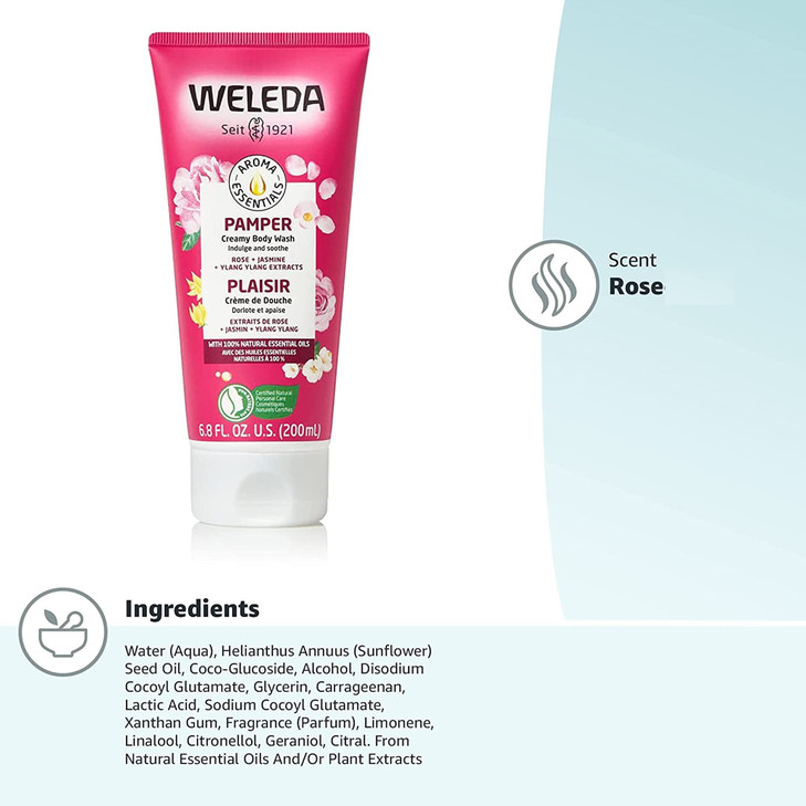 Weleda Aroma Essentials Pamper Creamy Body Wash, Parabens Free, 6.8 Fluid Ounce (Pack of 1) online at globaldelivered
