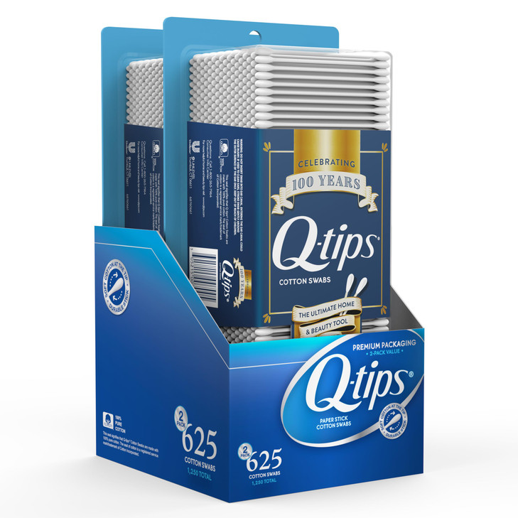 QTips Cotton Swabs 625 Count 2Pack Original Cotton Swabs with Soft Tips Makeup Tools Beauty Personal Care Household Esse