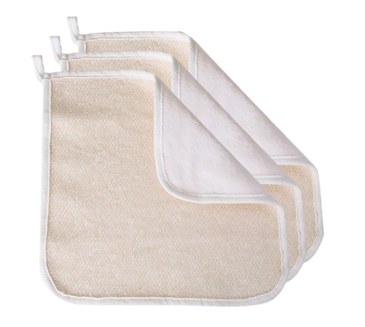 PARADISO Evriholder SoftWeave Exfoliating Wash Cloths DualTextured for Face and Body Pack of 3 White