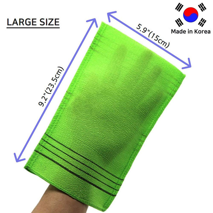 NEPURE Korean Exfoliating Mitt Large Size 5 Colors Back and Body Exfoliating Washcloth for Removing Dry Reusable Red 10