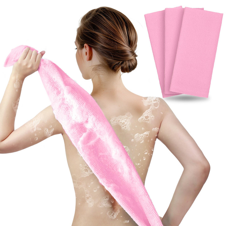 ARCHM Back Scrubber Exfoliating Washcloth 3 Pack The Ultimate Solution for Back Acne Rough Skin 35Inch Japanese Towel fo
