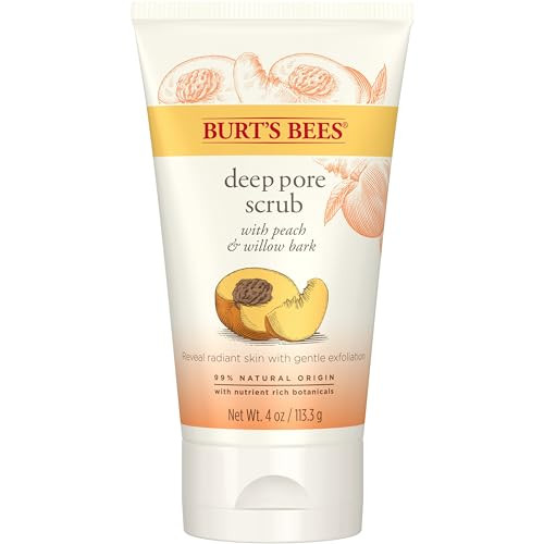 Burts Bees Peach and Willow Bark Deep Pore Exfoliating Facial Scrub 4 Oz Package May Vary