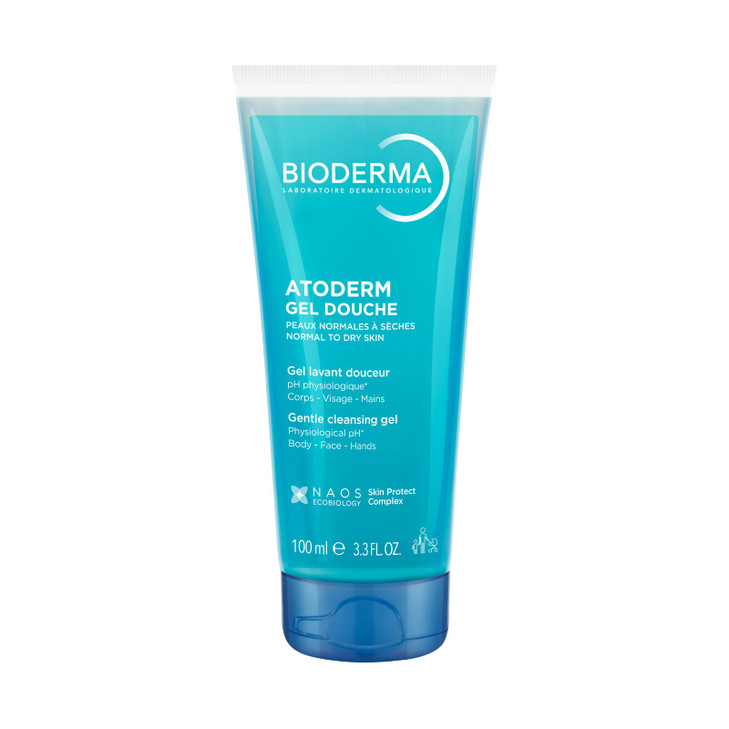 Bioderma Atoderm Shower Gel Moisturizing Body and Face Wash for Family with Normal to Dry Sensitive Skin 333 Fl Oz Pack