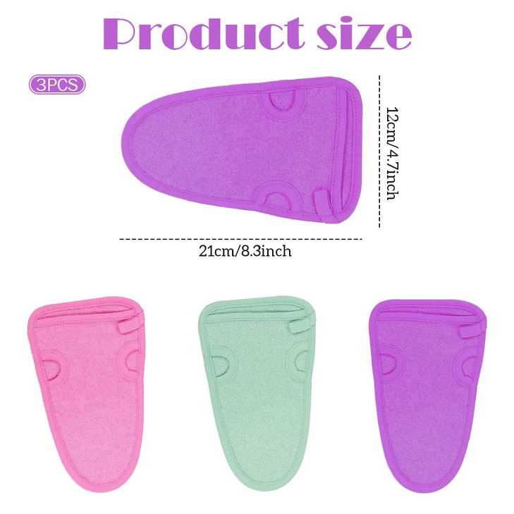 3PCS Adult Bathing Gloves Mitts Shower Bathroom Skin Face Body Wash Massage Loofah Scrub Spa MittColor Random