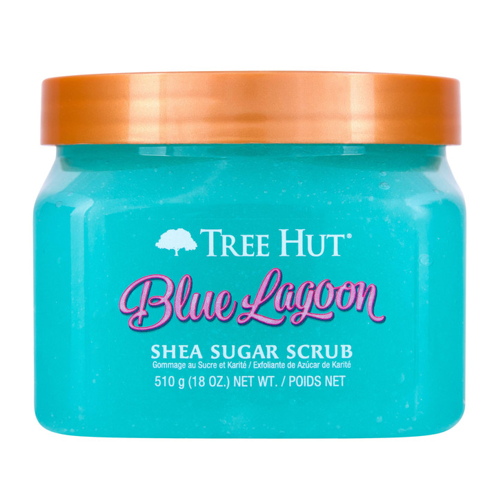 Tree Hut Blue Lagoon Shea Sugar Scrub Exfoliating Hydrating Moisturizing Body Scrub with Shea Butter Nourishing Essentia