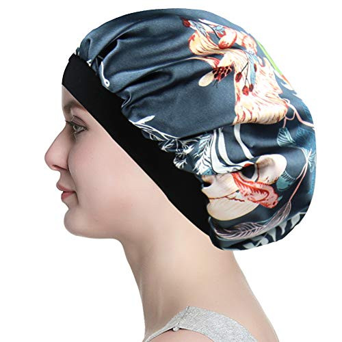 Breathable Head Wrap Silk Satin Night Cap Short Hair Womens Tam Hat Beanie Cap