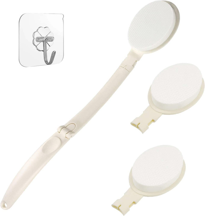 LFJ Lotion Applicator with Long Curved Handle for BackLegsFeet Self Application of Sunscreen Sunless SelfTanning Skin Cr