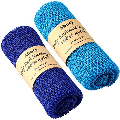 AbuQ 2 Pieces African net Sponge for exfoliatingAfrican exfoliating net African wash net African Ghana Sapos scrubbing w