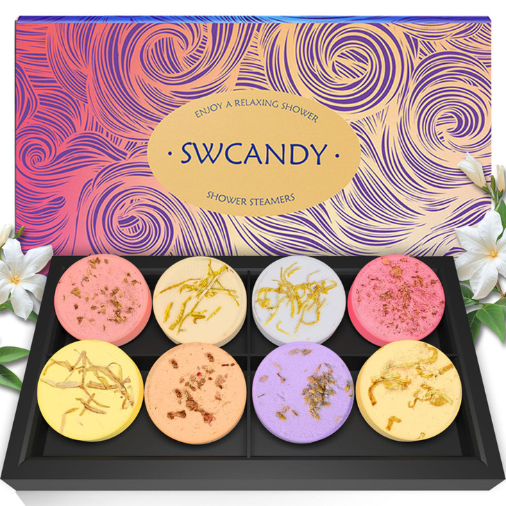Shower Steamers Aromatherapy SWCANDY 8 Pack Gifts for Women Valentines Day for Her Adults Mom Men Natural Essential Oils