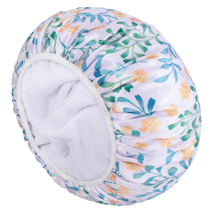 Gootty Shower Caps Triple Layer Waterproof Large Shower Cap for Women Reusable Shower Caps for Long Thick Hair lined sho