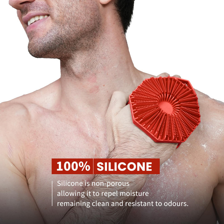 iTokGoK SilverInfused 2in1 Silicone Body Scrubber DoubleSided Design Body Brush Silicone Body Scrubber Exfoliating Body