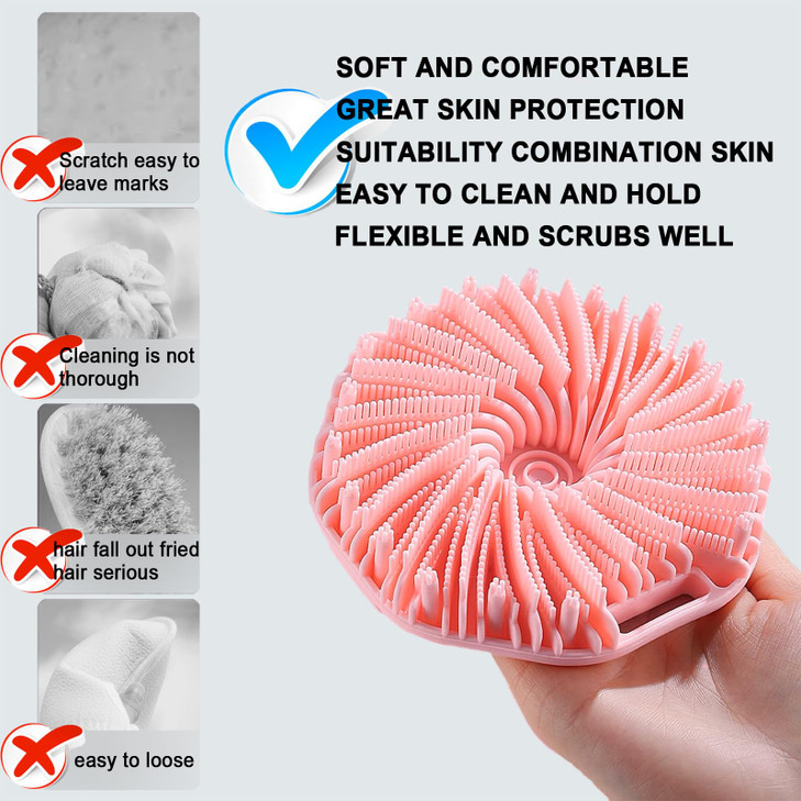Silicone Body Scrubber Exfoliating Body Scrubber for Sensitive Skin NonSlip Shower Scrubber for Body Silicone Body Brush