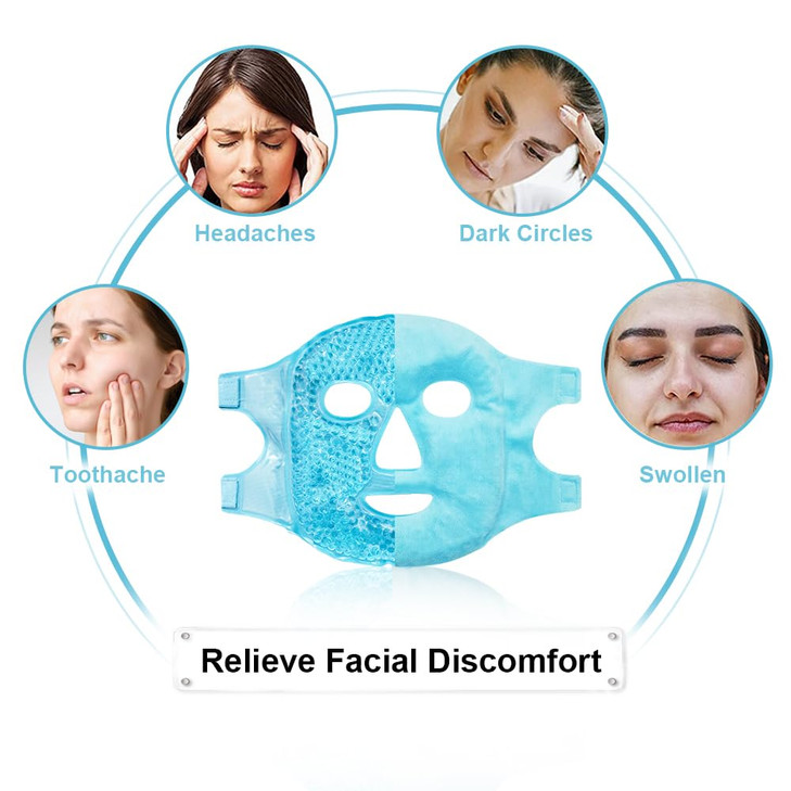 CONBELLA Cold Face Eye Masks Ice Face Mask Hot Cold Compress For Dark Circles, Puffiness, Migraines, Headache, Stress, Redness, Cooling Face Masks Fo online at globaldelivered