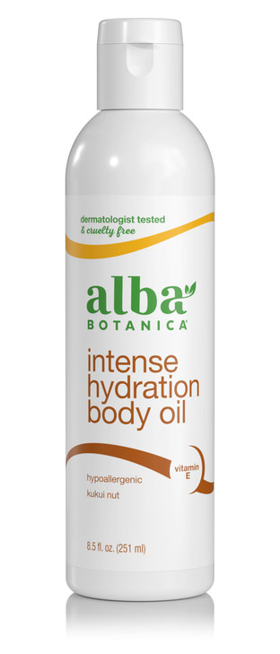 Alba Botanica Intense Hydration Body Oil with Kukui Nut and Viamin E 85 Oz Packaging May Vary