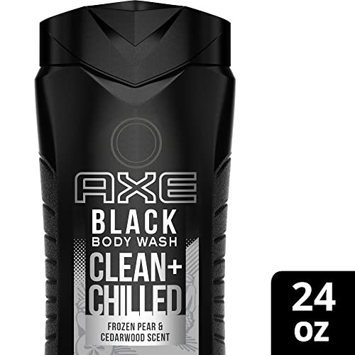 AXE Body Wash 12h Refreshing Scent Cleanser Black Frozen Pear and Cedarwood Mens Body Wash with 100 percent PlantBased M