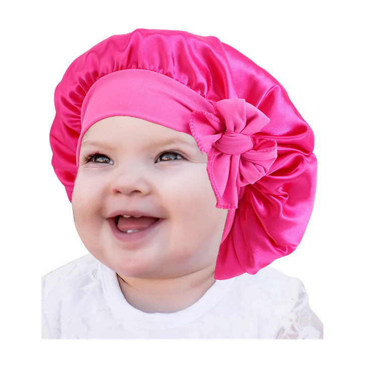 Kids Satin Bonnets Baby Bonnet Toddler Bonnet 3 Pieces Sleeping Caps Soft Silk Double Layer Night Sleeping Hair Hats for