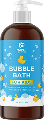 Sulfate Free Kids Bubble Bath Relaxing Vanilla Lavender Bubble Bath for Toddlers with Nighttime Blend of Chamomile Oil a