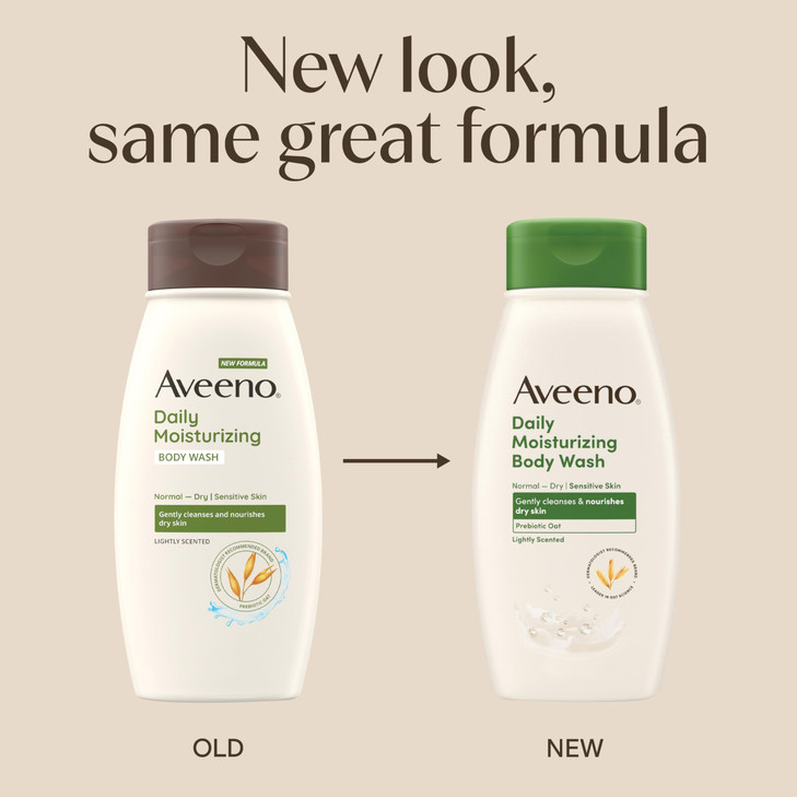 Aveeno Daily Moisturizing Body Wash for Dry Sensitive Skin Prebiotic Oat Body Wash Gently Cleanses Nourishes Dry Skin Li