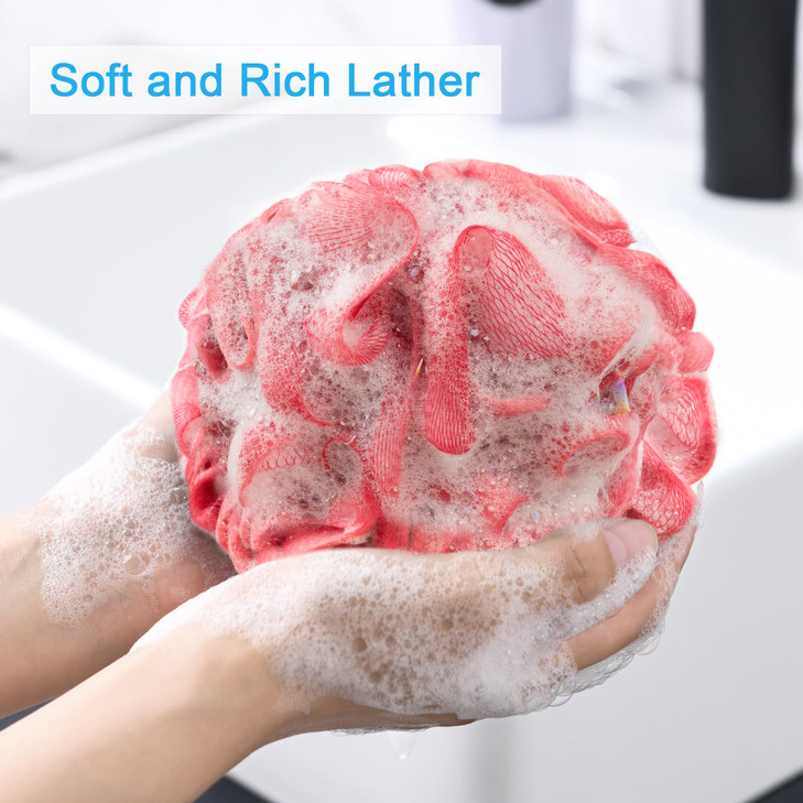AmazerBath Loofah Sponge 75gPiece Exfoliating Bath Sponge Body Scrubber Loofa Set of 4 SunsetBerry Colors Large
