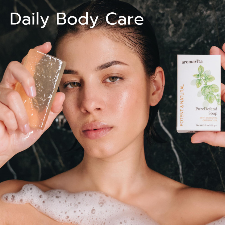 AROMAVITA Oregano Oil Soap Bar Natural Plant Therapy Hand Soap Body Wash Oregano Extract Soap Topical Skin Cleanser Oil