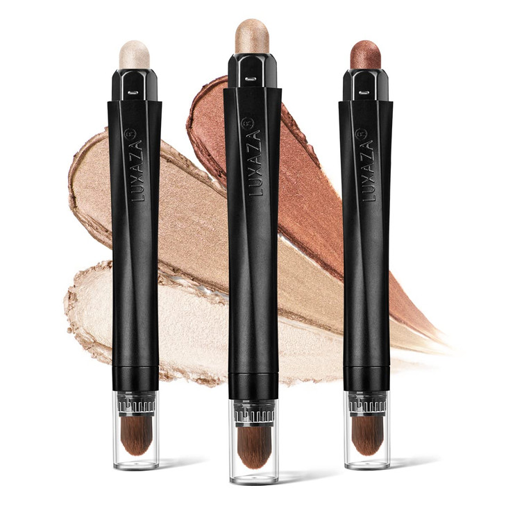 LUXAZA 3PCS Eyeshadow Stick,Champagne Metallic And Shimmer Eye shadow Pencil Crayon Brightener Makeup with Crease-proof Formula,Waterproof & Long Las online at globaldelivered