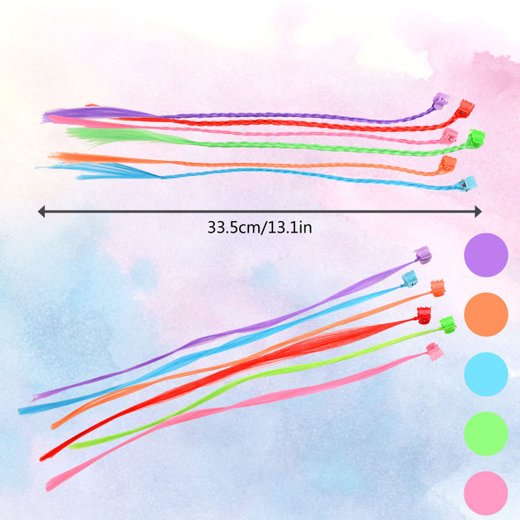 Bekecidi 48 Pack Hair Accessories for Girls, Colored Hair Extensions for Kids Nylon Rainbow Hair Clips for Toddler Kids Girls Ponytails Accessories ( online at globaldelivered