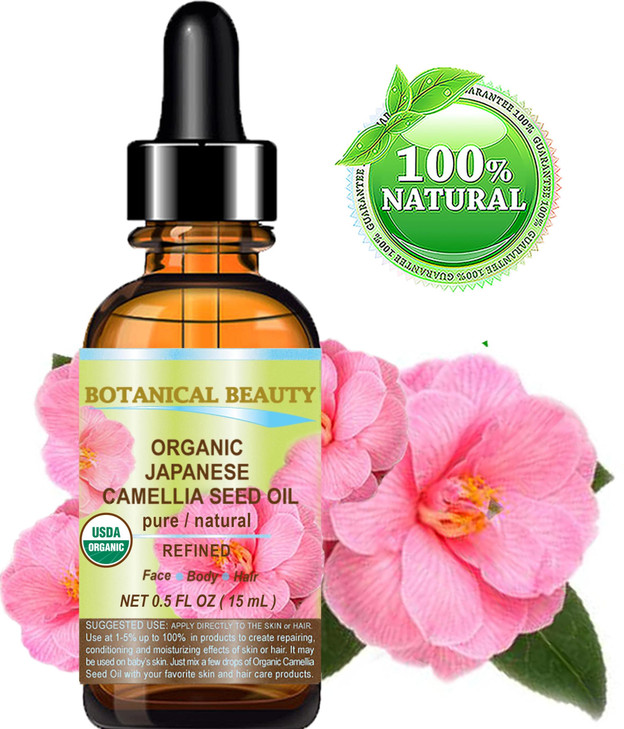 Botanical Beauty Japanese ORGANIC CAMELLIA Seed Oil 100 Pure Natural Undiluted Refined Cold Pressed Carrier Oil to revit