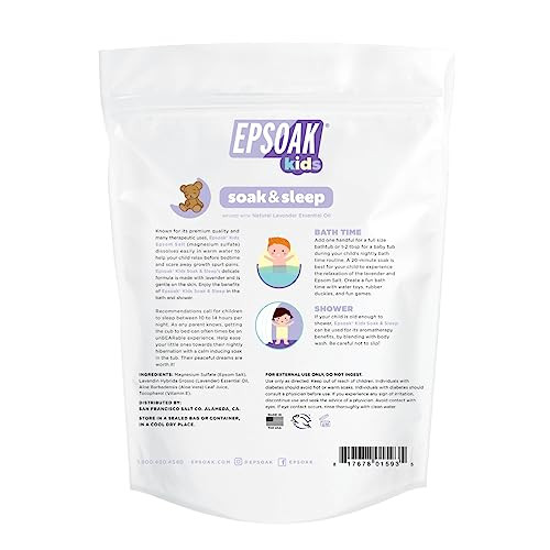 Epsoak Kids Lavender Soak Sleep Epsom Salt 2 lb Bag