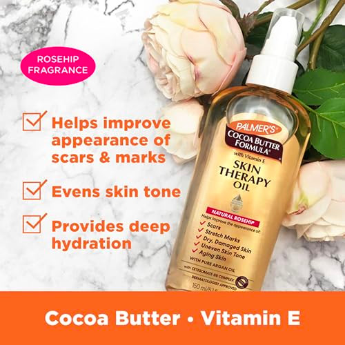Palmers Cocoa Butter Formula Skin Therapy Moisturizing Body Oil with Vitamin E Rosehip Fragrance 51 Ounces