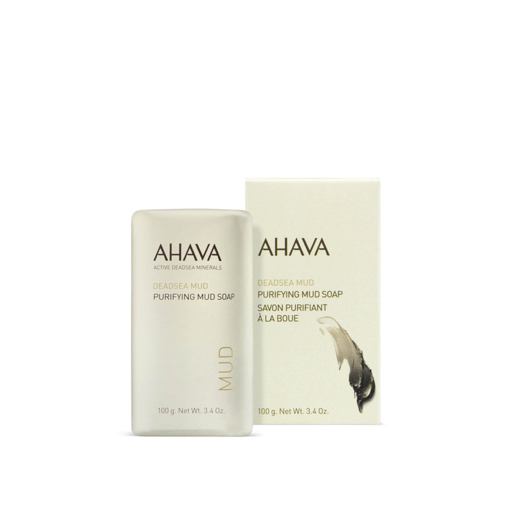 AHAVA Purifying Dead Sea Mud Soap Face Body Cleansing Bar to Purify the Skin Enriched with Exclusive Mineral Blend of De