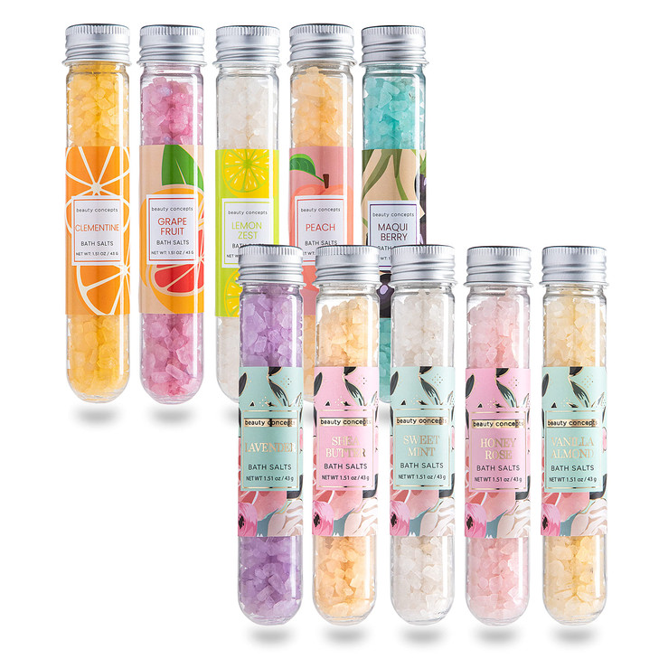 BC Beauty Concepts Aromatherapy Bath Salts Epsom Salts for Soaking Relaxing Bath Spa Set Scented in Vanilla Almond Shea