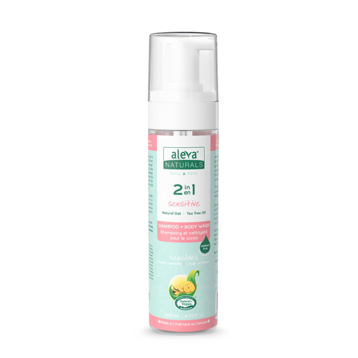 Aleva Naturals Hypoallergenic 2 in 1 Hair and Body Wash Tea Tree Oil Formula For Sensitive Skin Perfect for Newborn Babi