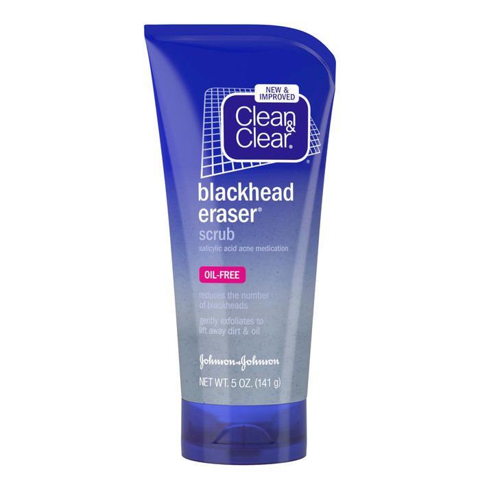 Clean Clear Blackhead Eraser Facial Scrub with 2 Salicylic Acid AcneProne Face Wash for Daily Exfoliation OilFree Face S