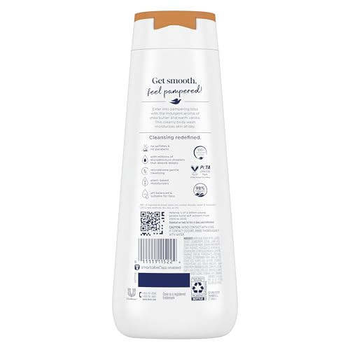 Dove Body Wash Pamper Shea Butter Vanilla for 24hr LotionSoft Skin Moisturizing Skin Cleanser with No Sulfates No Parabe