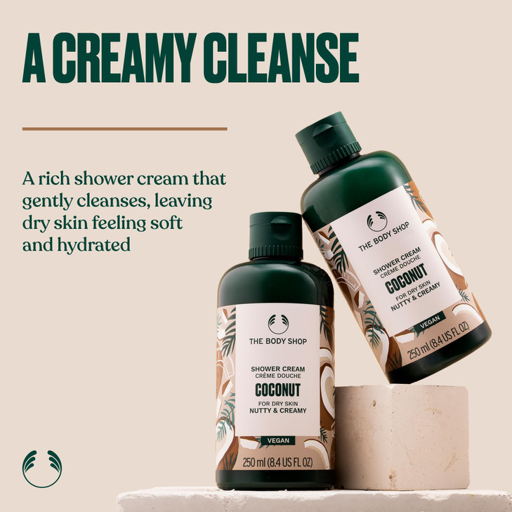 The Body Shop Coconut Shower Cream Nutty and Creamy for Dry Skin Vegan Body Wash 84 Fl Oz