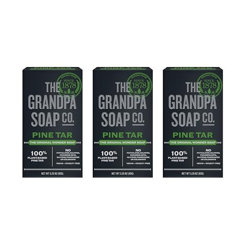 The Grandpa Soap Company Pine Tar Bar Soap for Men Made With Pine Tar Oil 3 in 1 Cleanser Deodorizer and Moisturizer Der