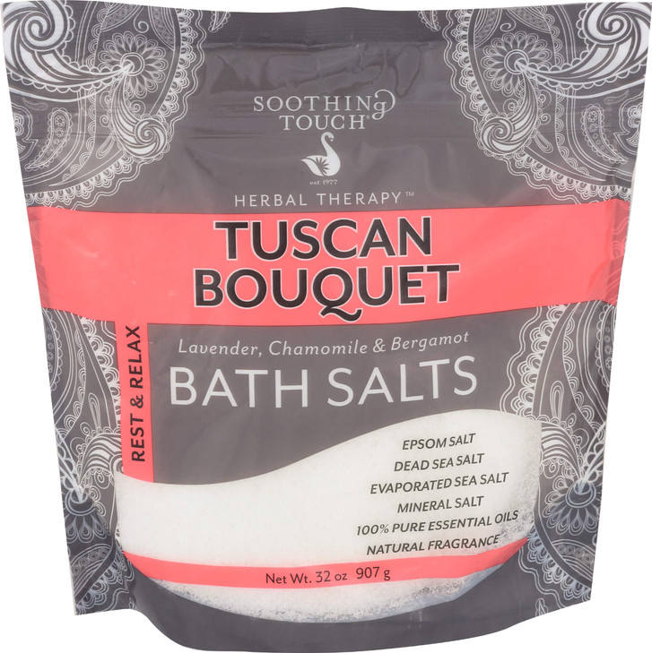 Soothing Touch Rest Relax Tuscan Bouquet Bath Salts Lavender Chamomile Bergamot Floral 32 Oz