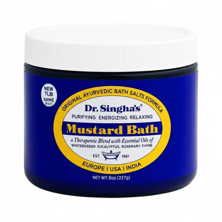 Dr Singhas Mustard Bath Salts 8 oz Herbal Bath Soak with Essential Oils for a Relaxing and Rejuvenating Experience Made